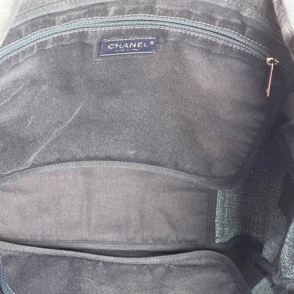 Chanel Deauville Denim Cruise Collection Large Shopper 2 Way Chain Tote Bag Rare - Picture 7 of 15